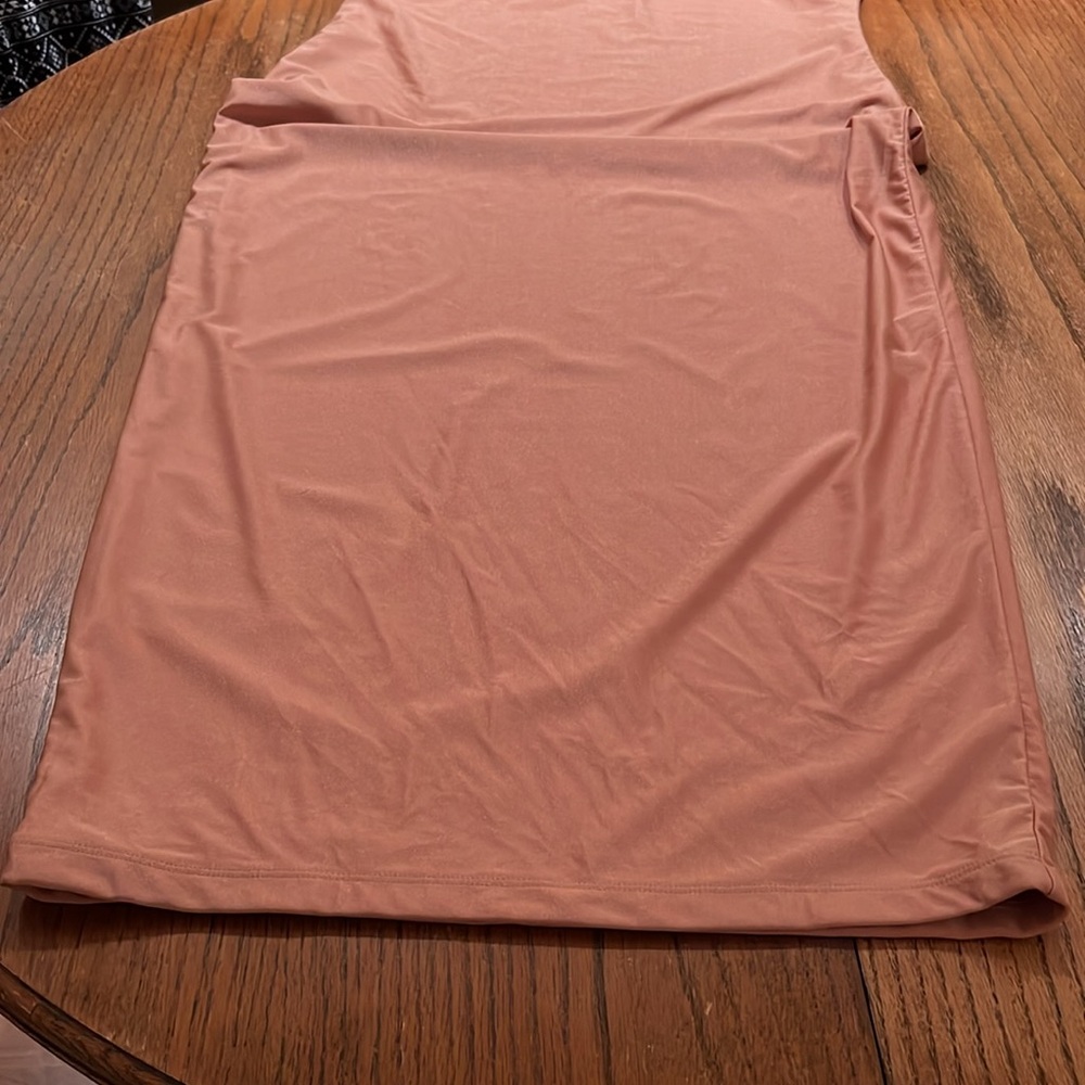 Akira Paxton Maxi Dress In Peach Color With Drape Back Size 1X - Picture 10 of 10
